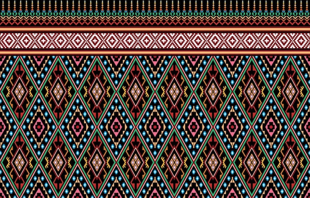 Aztec ethnic background design vector with a seamless pattern Traditional motifs are illustrated