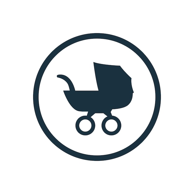 Baby stroller circle background iconxA