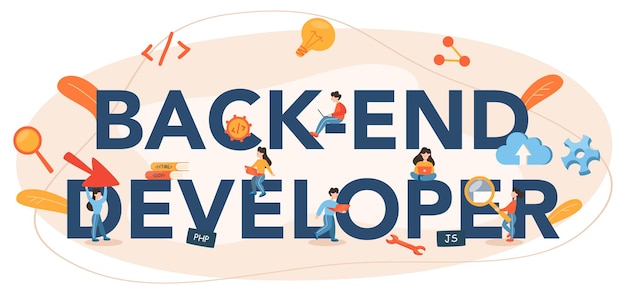 back end developer typographic header