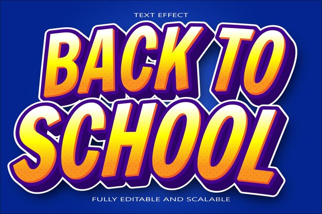 back to school editable text effect 3d emboss modern style