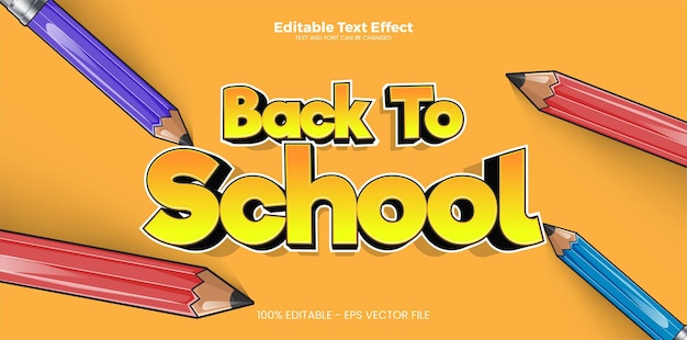 back to school editable text effect in modern trend style