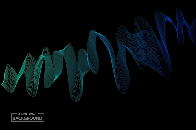 background abstract dynamic sound wave simple colorful banner illustration template