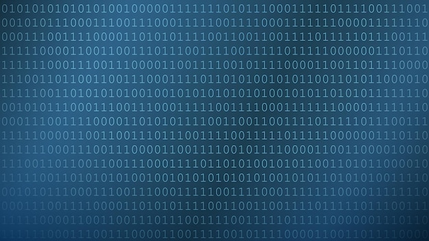 Background of zeros and ones in blue colors