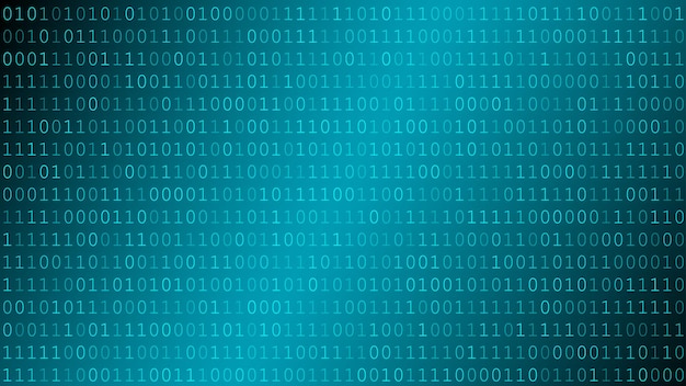 Background of zeros and ones in light blue colors