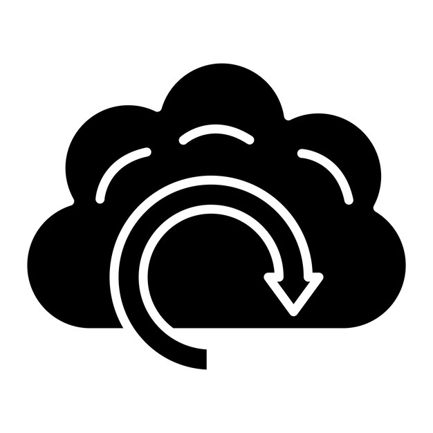 Backup Glyph Solid Black Illustration