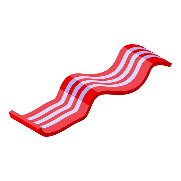 Bacon food icon Isometric of bacon food vector icon for web design isolated on white background