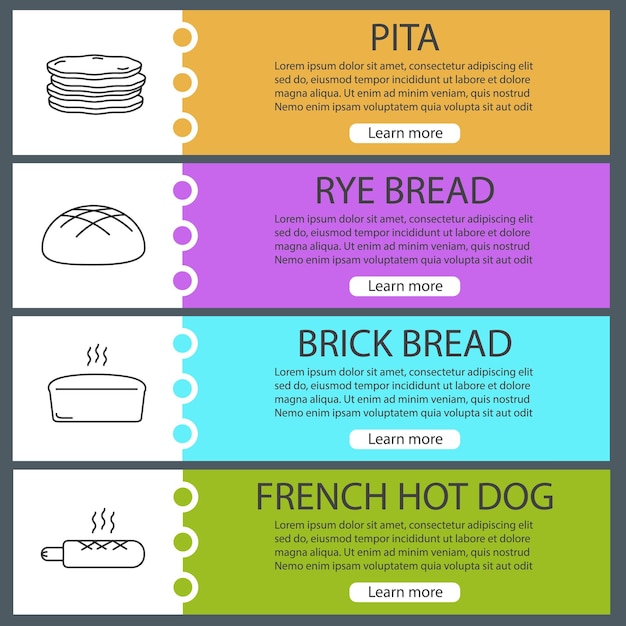 bakery web banner templates set