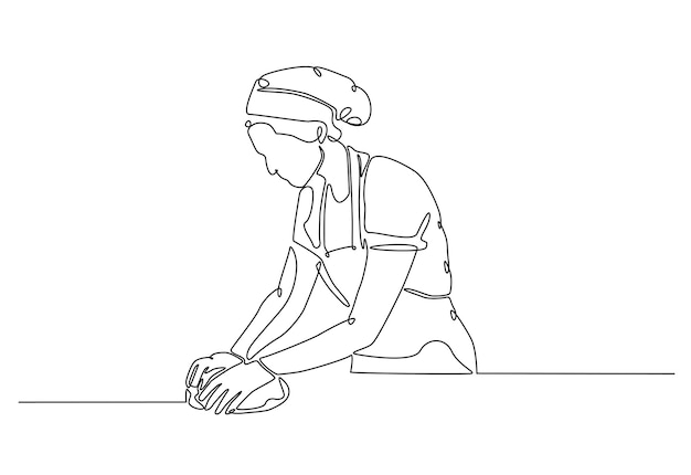 Bakery workers kneading dough in continuous one line drawing illustration