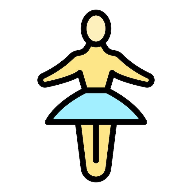 ballerina artistic icon outline ballerina artistic vector icon for web design isolated on white background color flat