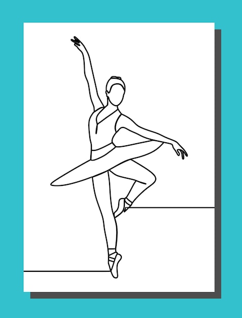 ballerina style one line continuous line art