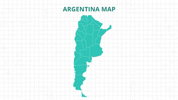 Bản đồ làm nổi bật Argentina Bản đồ Argentina hiện đại với màu xám độ chi tiết cao