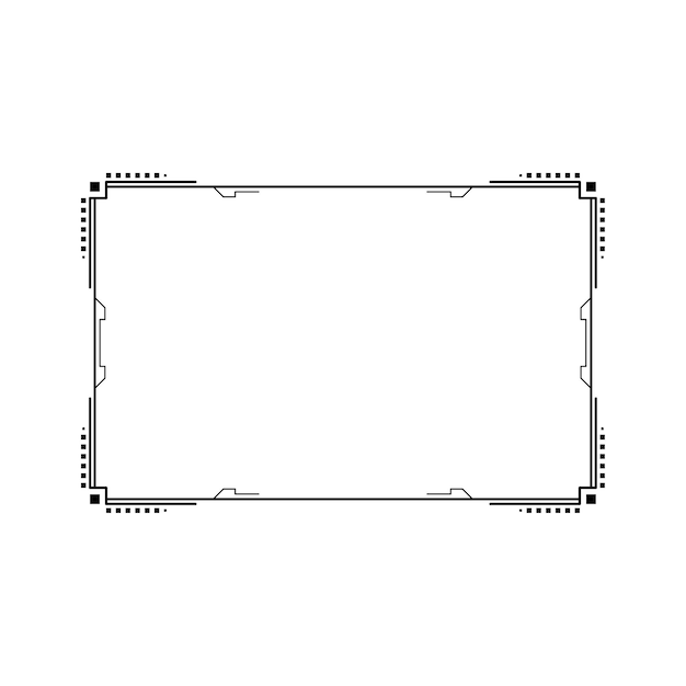 Bản phác thảo phong cách thiết kế vector yếu tố đường viền hình chữ nhật đơn giản màu đen trừu tượng