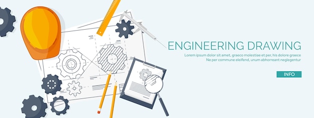 Bản vẽ minh họa vector về kỹ thuật và kiến trúc, bản vẽ và dự án kiến trúc xây dựng