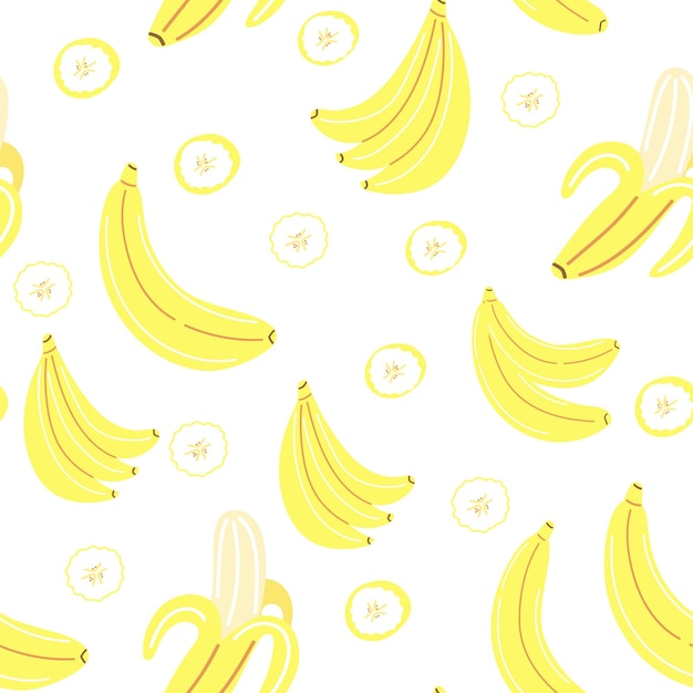 banana pattern vetor illustration hand drawn bananas siamless pattern friut pattern