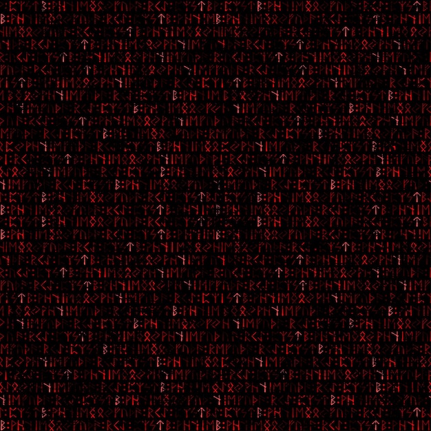 Bảng chữ cái rune viking grunge đỏ