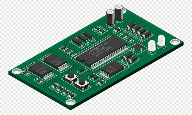 Bảng mạch điện tử đẳng cự Bảng mạch in đẳng cự với các linh kiện điện tử Linh kiện điện tử và bảng mạch tích hợp