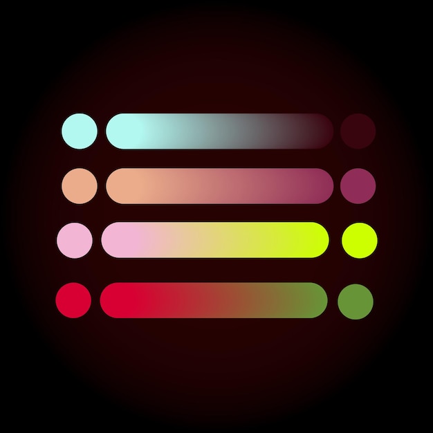 Bảng màu gradient với các yếu tố vector