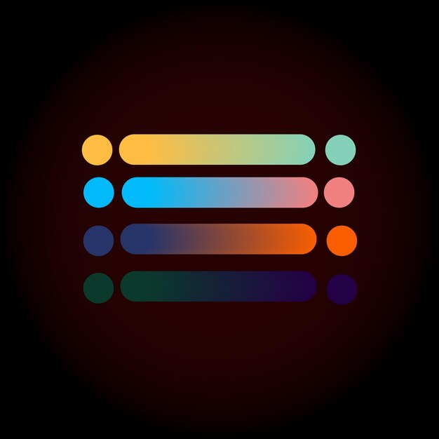 Bảng màu gradient với các yếu tố vector