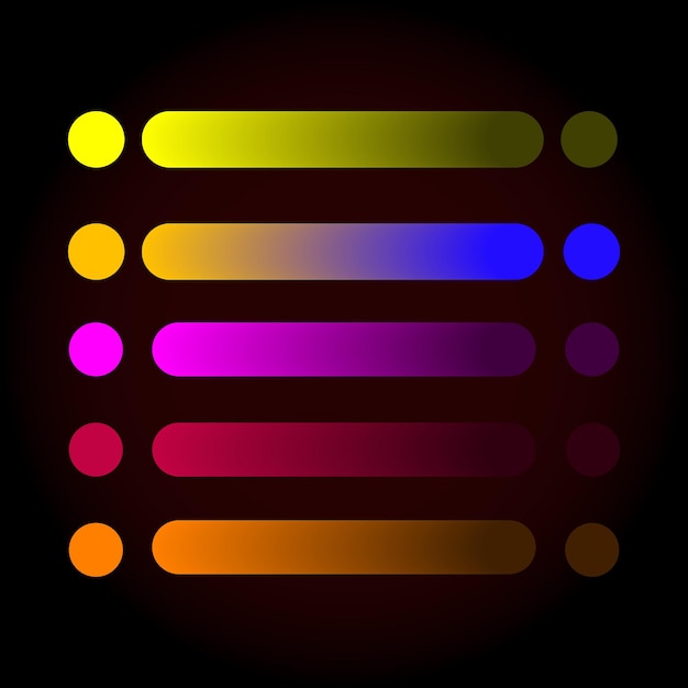 Bảng màu gradient với các yếu tố vector