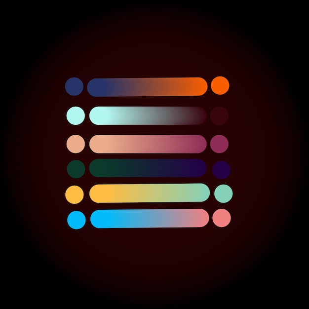 Bảng màu gradient với các yếu tố vector