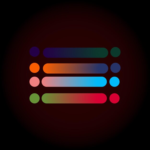 Bảng màu gradient với các yếu tố vector