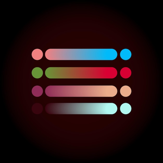 Bảng màu gradient với các yếu tố vector