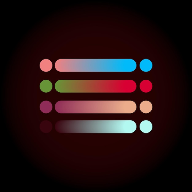 Bảng màu gradient với các yếu tố vector