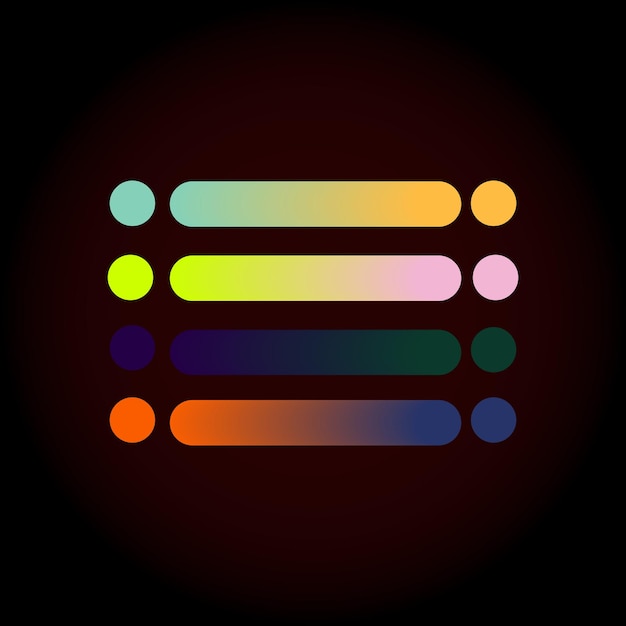Bảng màu gradient với các yếu tố vector