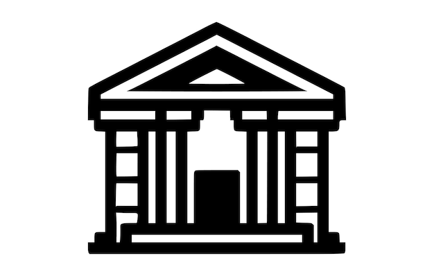 Bank outline icon Bank building Bank transactions Banking and accounting