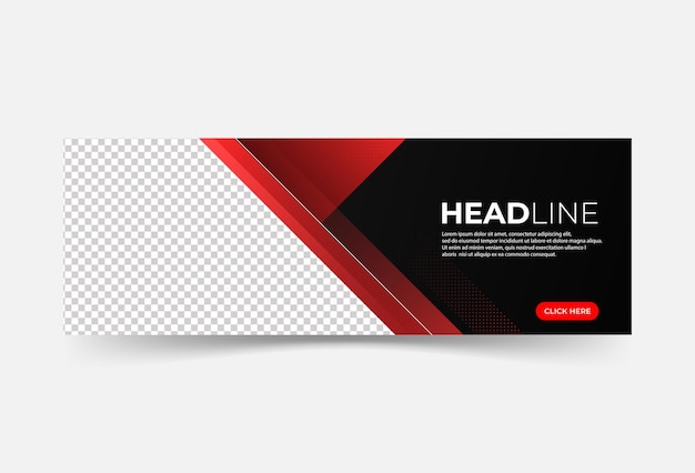 Banner background advertising black and red gradations slash abstract EPS 10