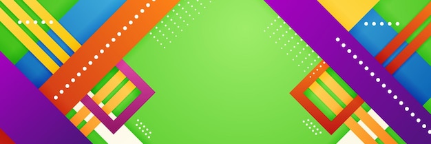 Banner nền sóng hình học sống động đầy màu sắc trừu tượng Thiết kế đồ họa vector trừu tượng mẫu nền banner