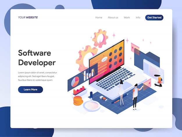 Banner Nhà phát triển phần mềm của trang đích