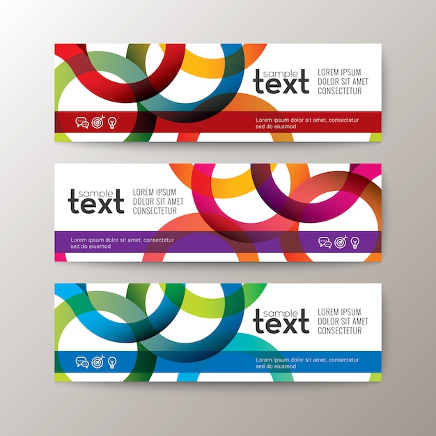 banners template with abstract circle ring pattern 