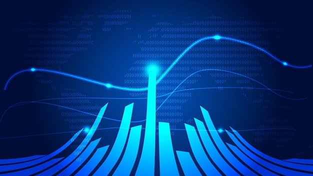 Bar chart and Kline Fintech conceptual background