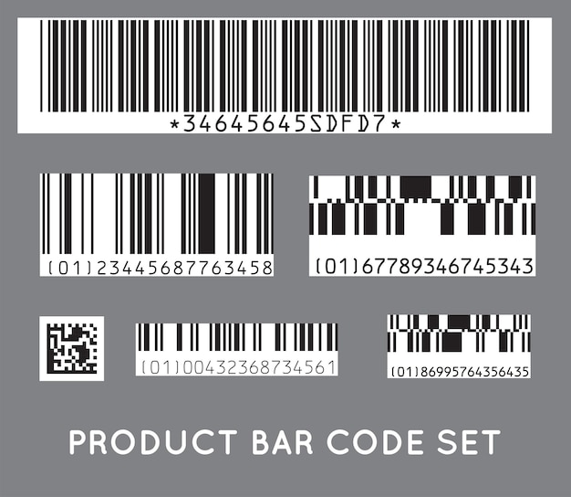 bar code icon set of modern flat barcode can be use as a template for products mockup vector