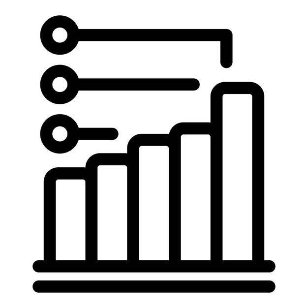 Bar graph showing market growth with rising line chart