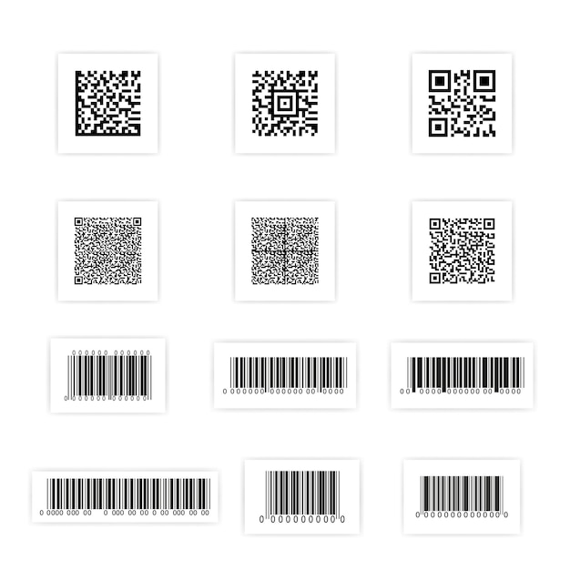 Barcode sticker set vector