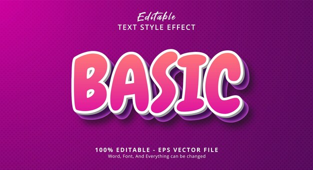 basic text style effect editable text effect