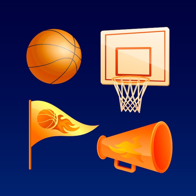 Basketball elements set