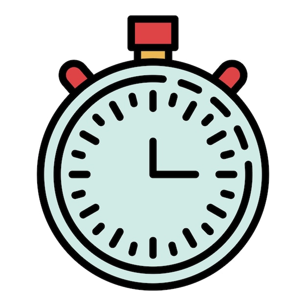 Basketball stopwatch icon Outline basketball stopwatch vector icon color flat isolated