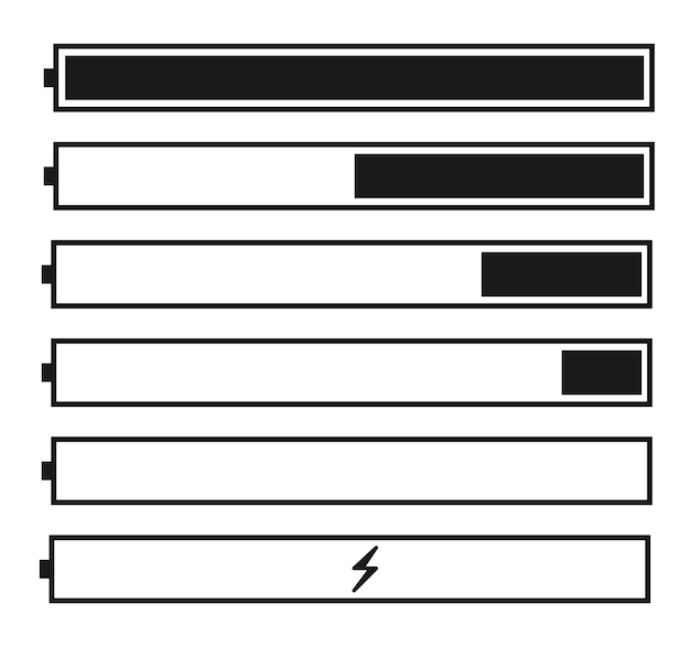 Battery icon set battery charging sign and symbol battery power charge level
