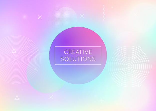 Bauhaus background with liquid shapes Dynamic holographic fluid
