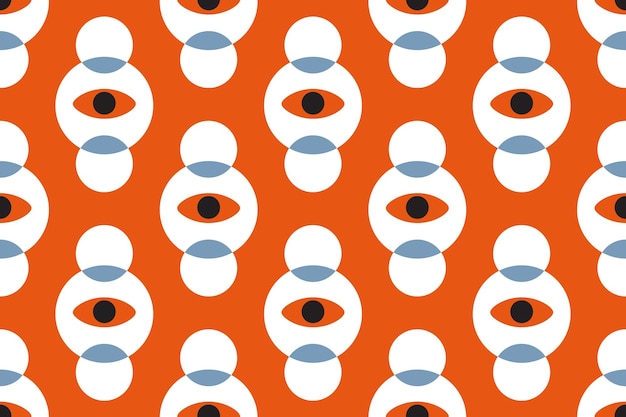 Bauhaus eye seamless pattern Minimal geometric design of the 20s