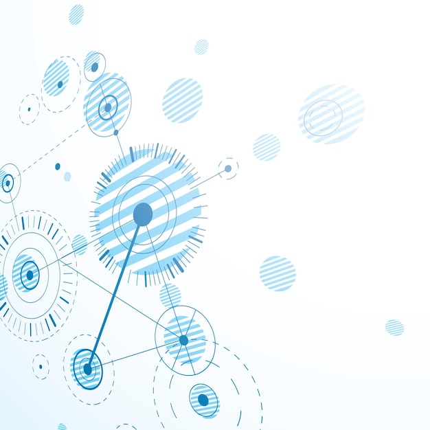 bauhaus retro wallpaper, perspective blue art vector background made using lines and circles. geometric graphic 1960s illustration can be used as booklet cover design.