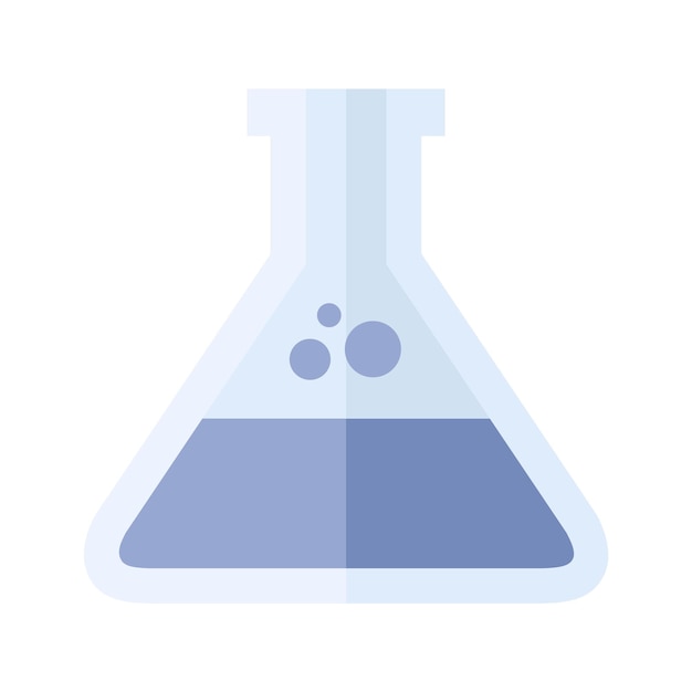 Beaker icon in flat color style