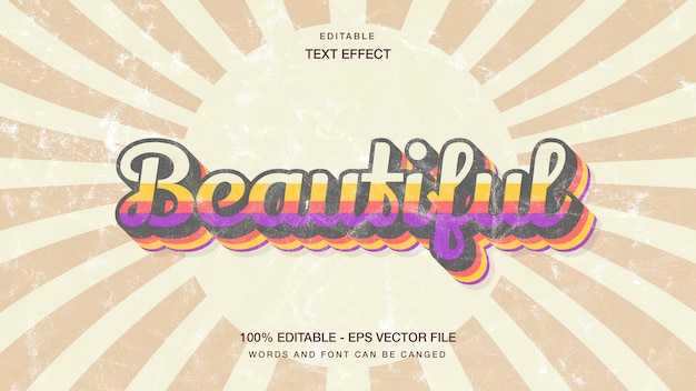 beautidul editable vintage retro text effect