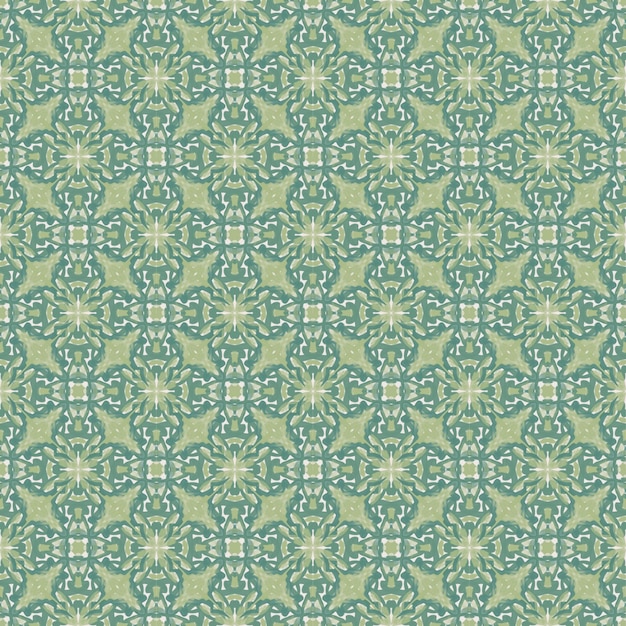 Beautiful abstract green flower and star shading seamless fabric ethnic pattern background decorative graphic and fashion art
