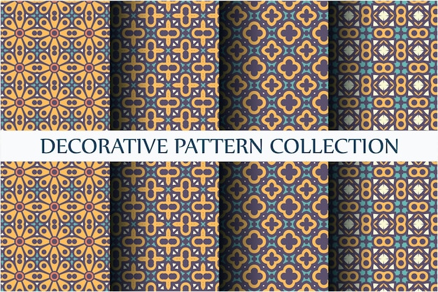 beautiful abstract motif pattern set