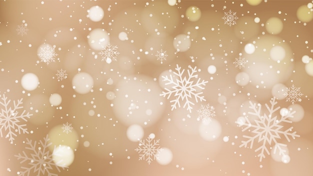 beautiful christmas background with bokeh and snowflake design