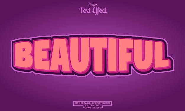 beautiful modern cartoon editable text effect design